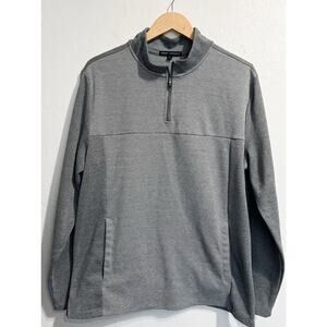 Robert Brackett Pullover Large Quarter Zip Gray Long Sleeve Mens Long Sleeve